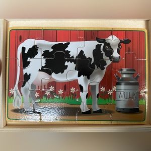(💙 $7 when you bundle) 4in1 Melissa & Doug Farm Wood Puzzles
